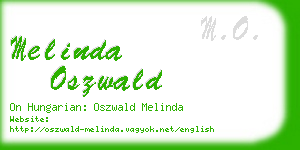 melinda oszwald business card